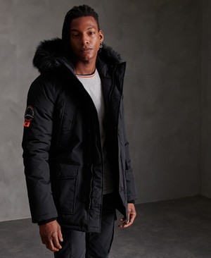 Superdry Everest Parka Férfi Kabát Fekete | FMIRT3176